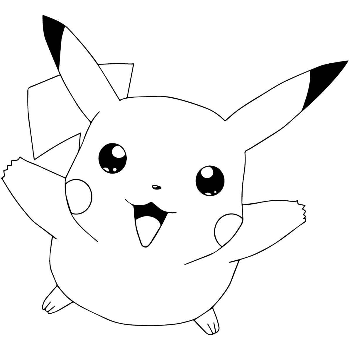 Sweet pikachu coloring page