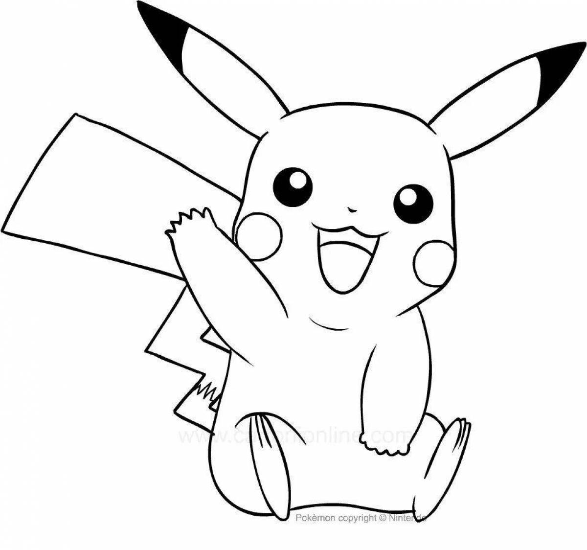 Funny pikachu figurine coloring page