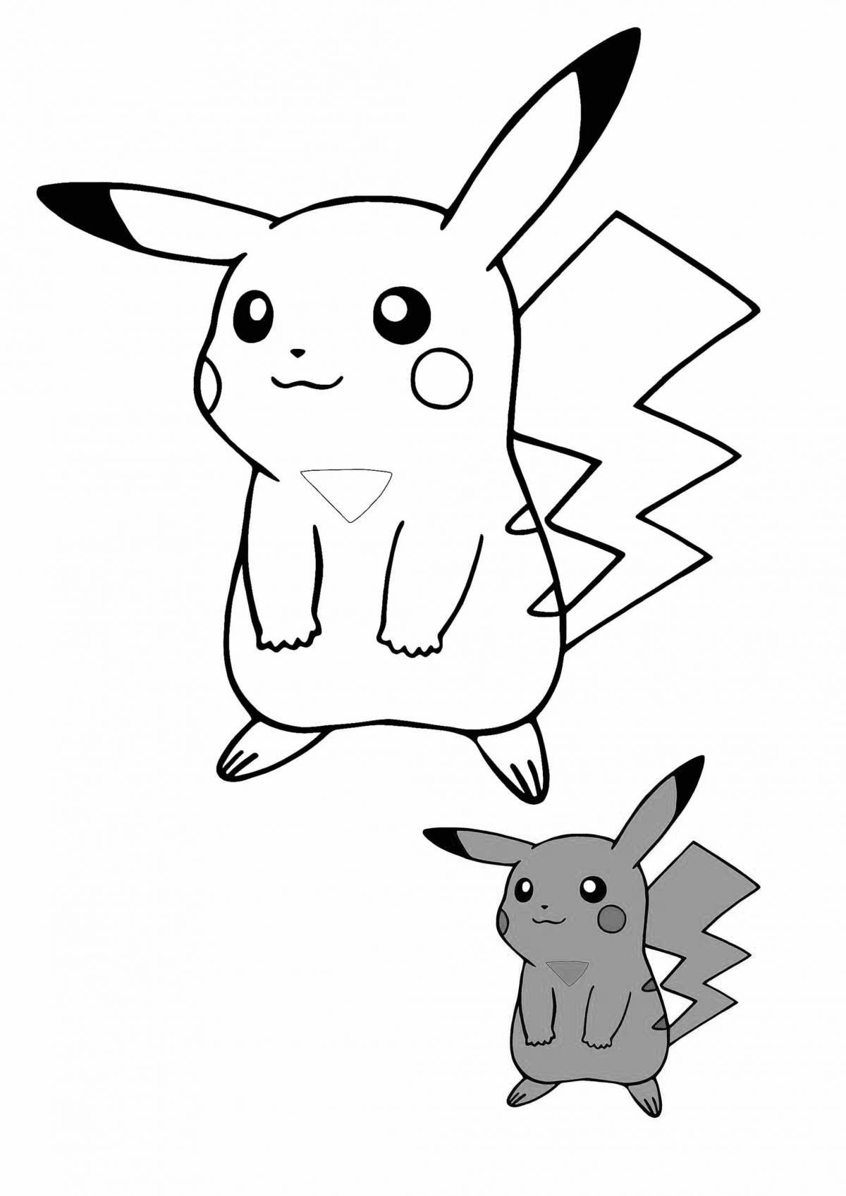 Coloring page dazzling pikachu figurine
