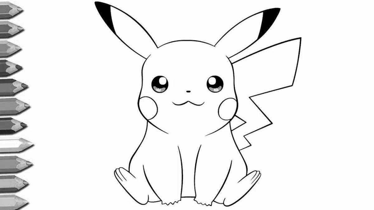 Gorgeous pikachu figurine coloring page