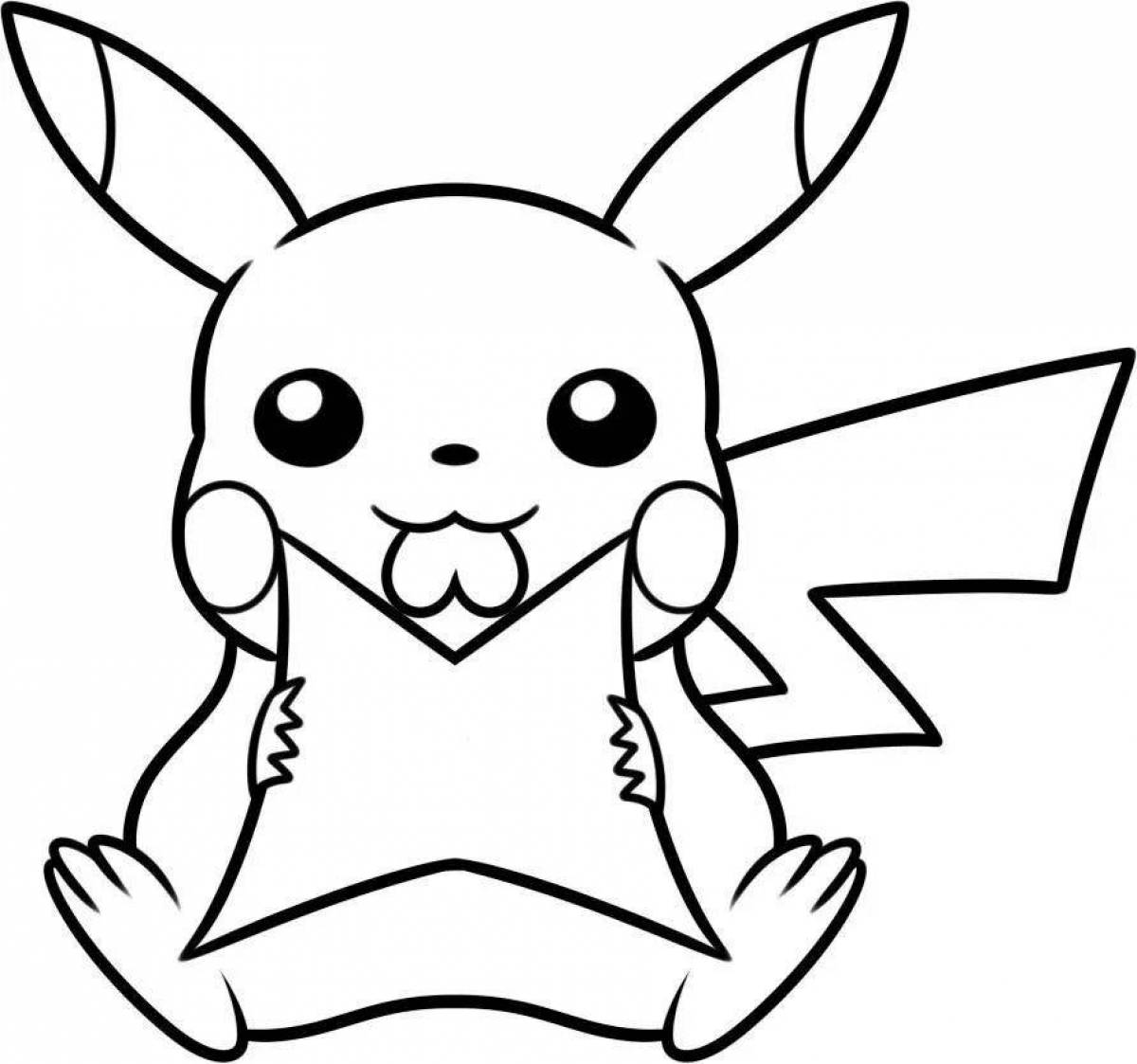 Grand Pikachu Coloring Page