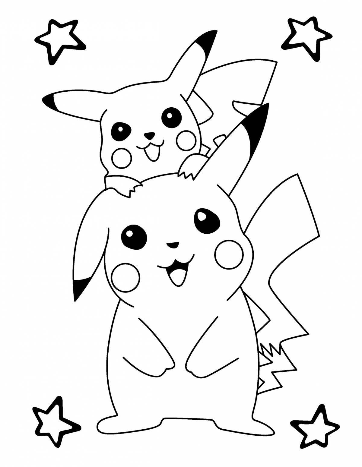 Exquisite pikachu figurine coloring page