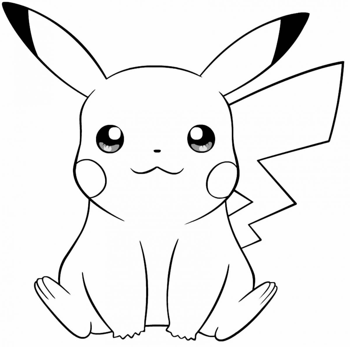 Pikachu in balance coloring page