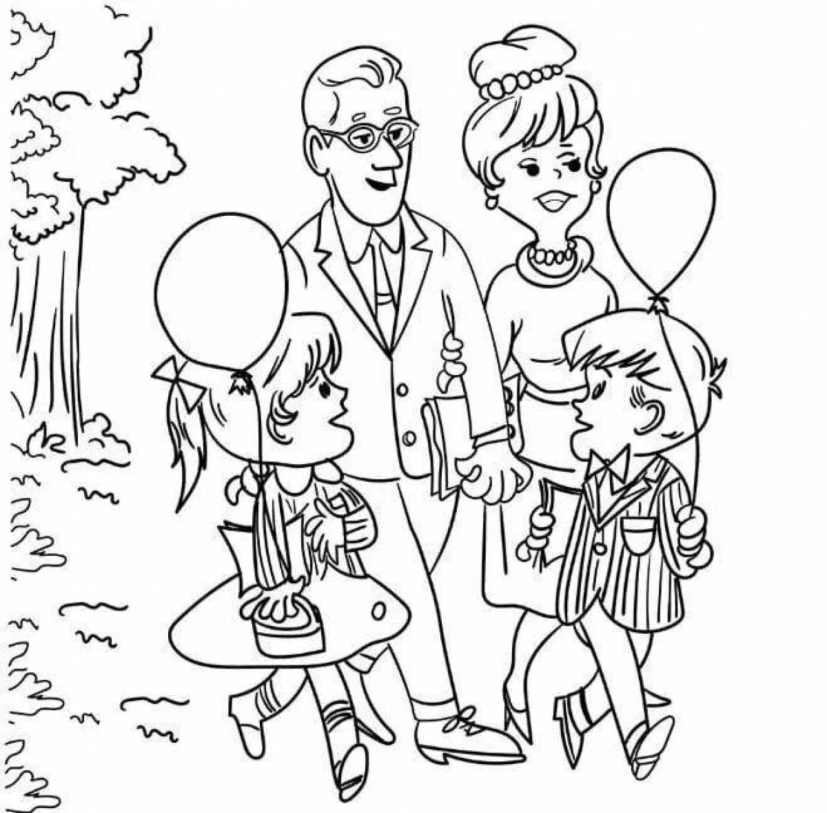 Loving family coloring book