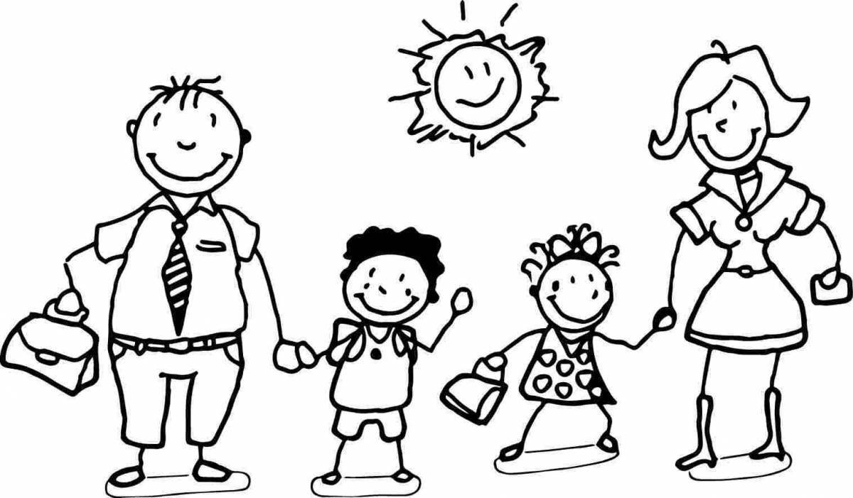 Coloring page happy family