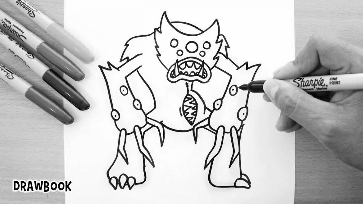 Playful killy willy coloring page