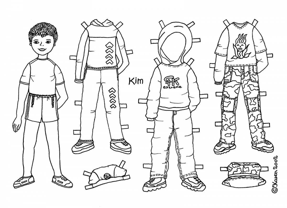 Vogue coloring page dressed boy