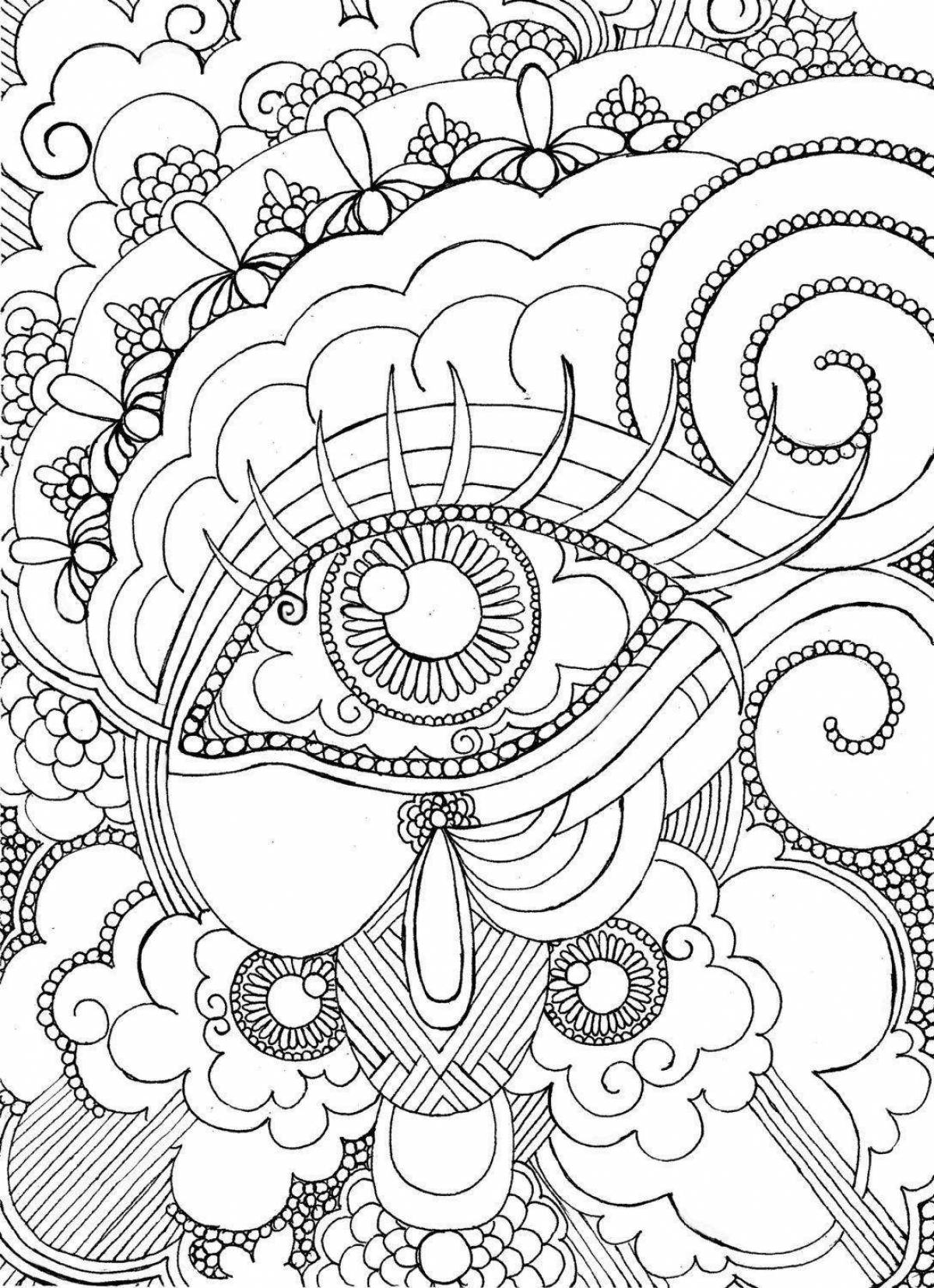 Decorated coloring pages for adults