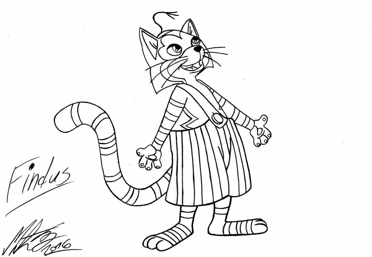 Coloring page joyful findus and petson