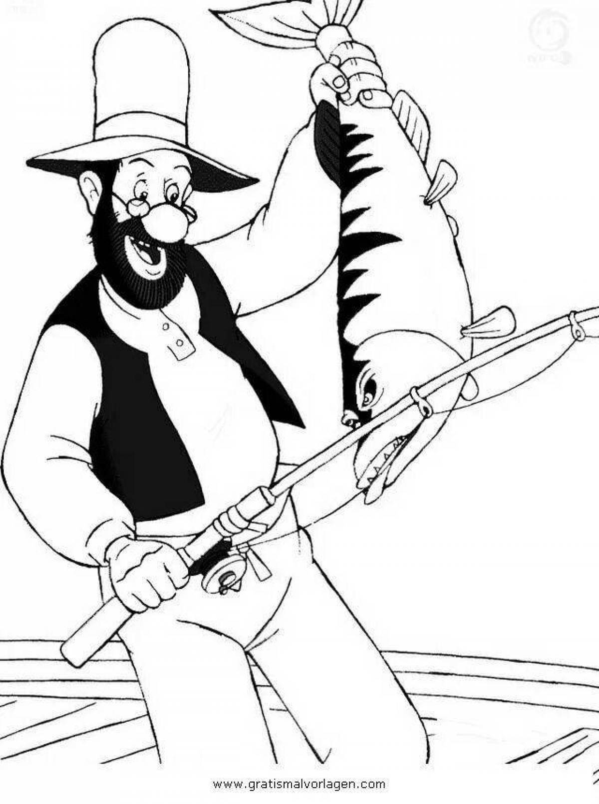 Sweet findus and petson coloring page