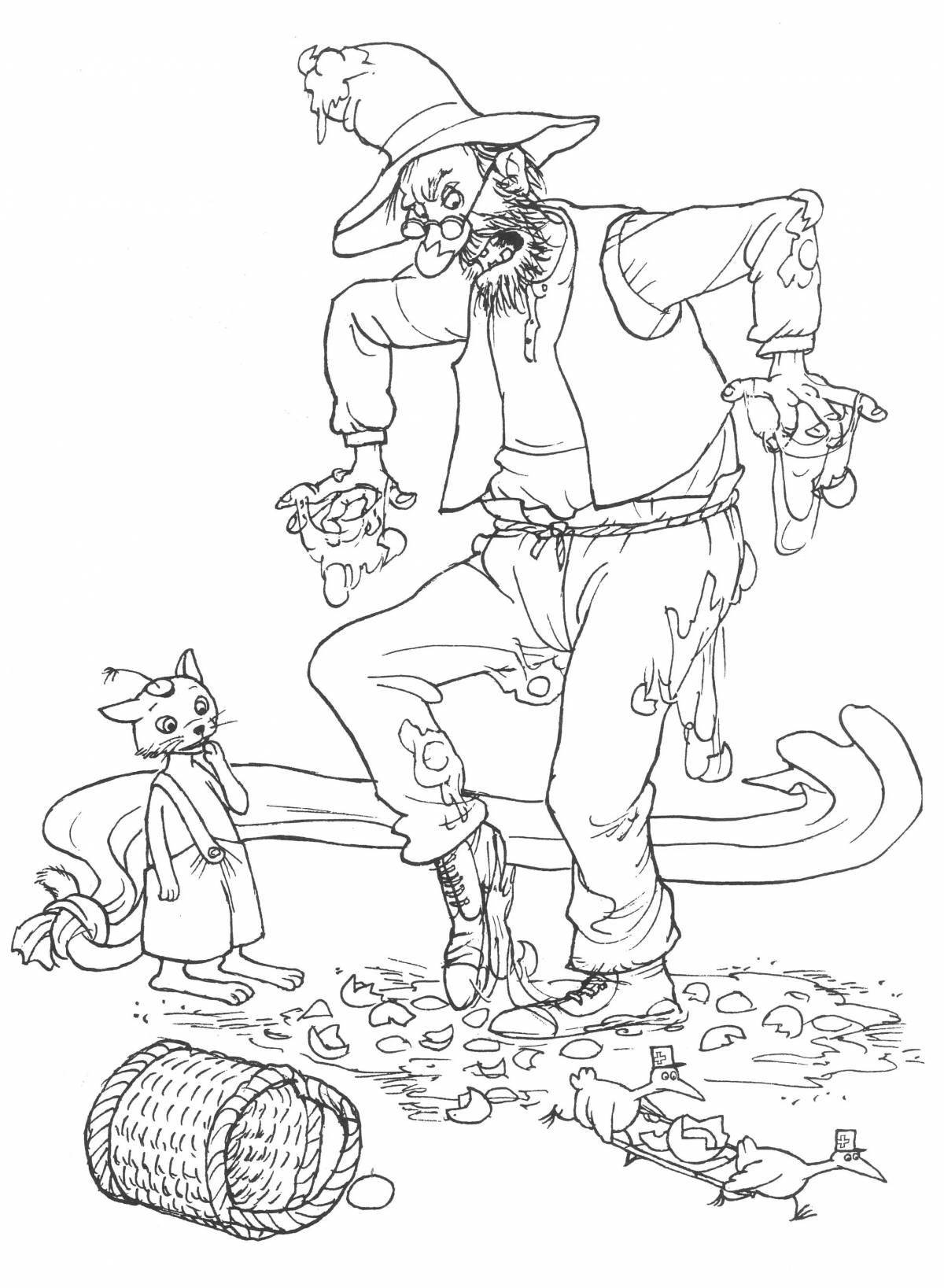 Coloring page adorable findus and petson