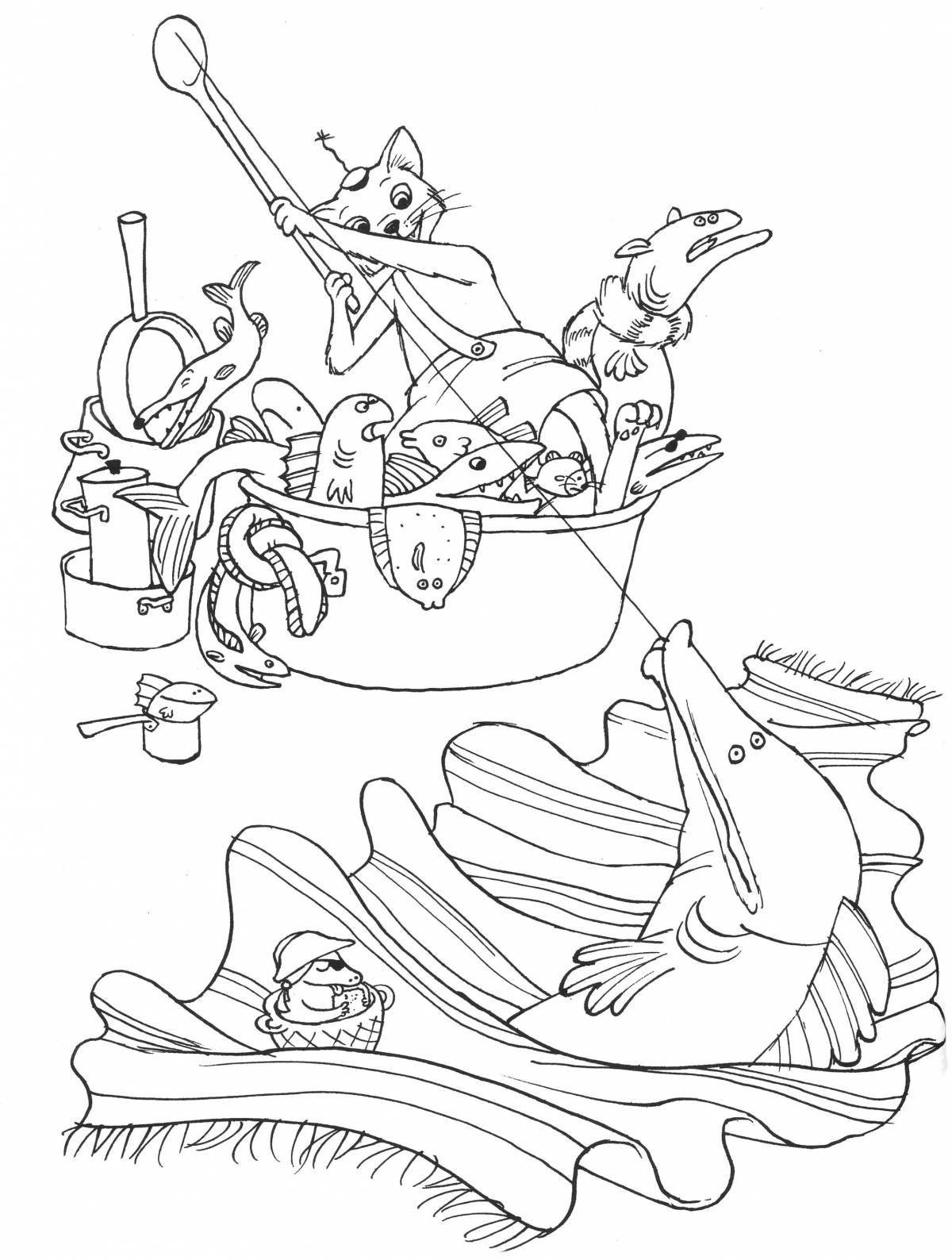 Humorous coloring book Findus and Petson