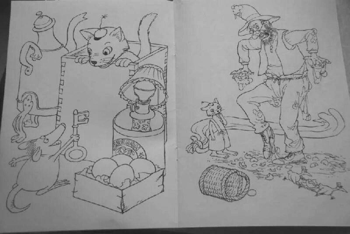 Cute findus and petson coloring book