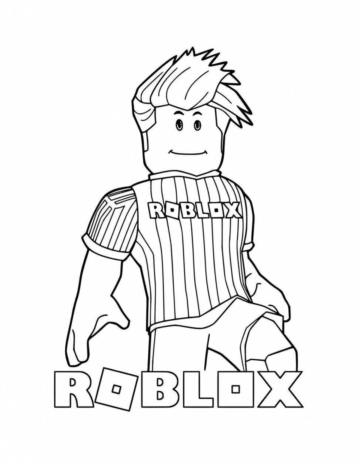 Цветная страница раскраски roblox dors figure