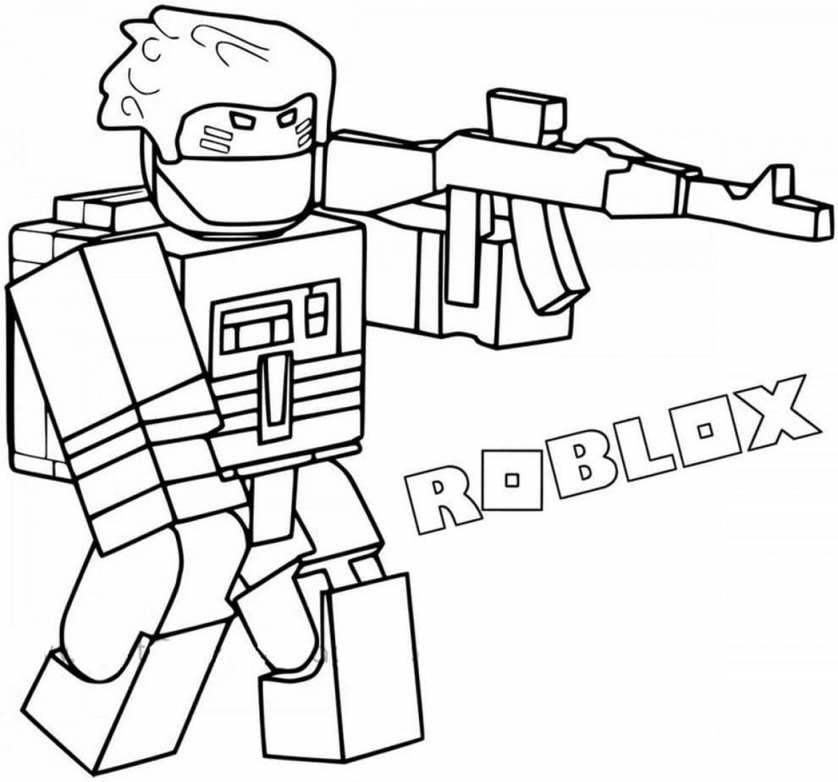 Color shining roblox figurine dors coloring page