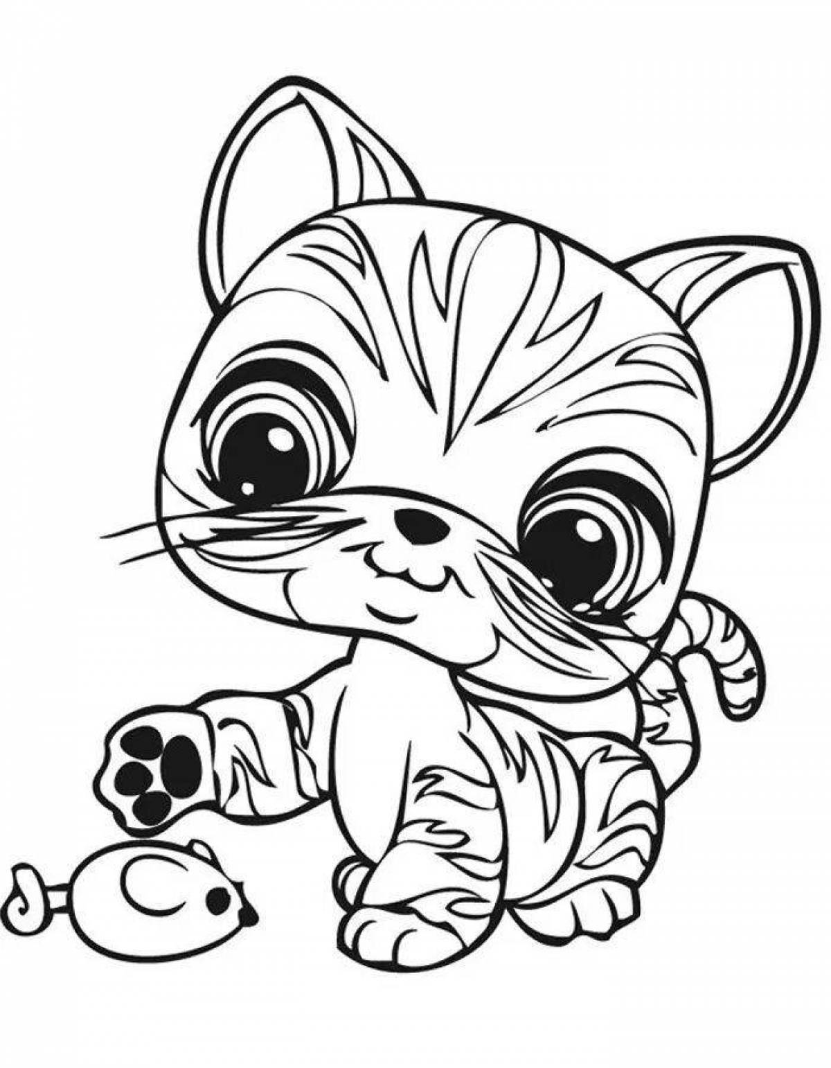 Coloring page adorable kittens