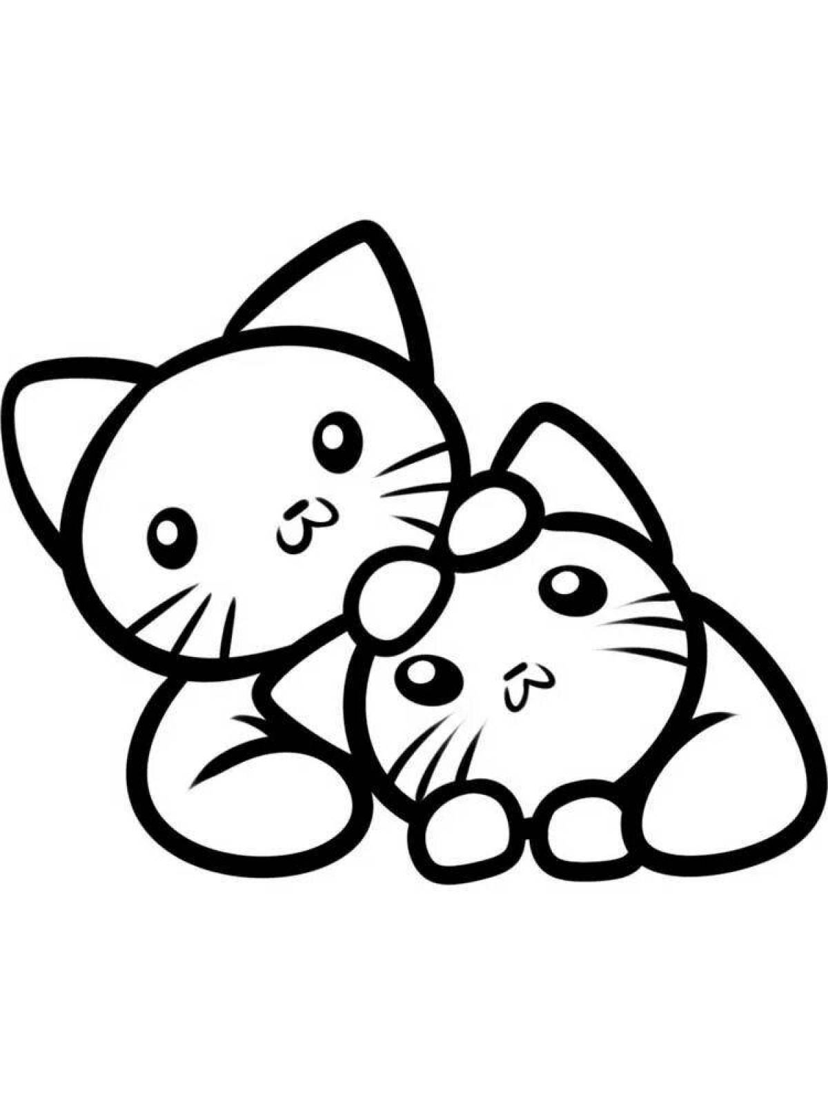 Blessed kittens coloring page