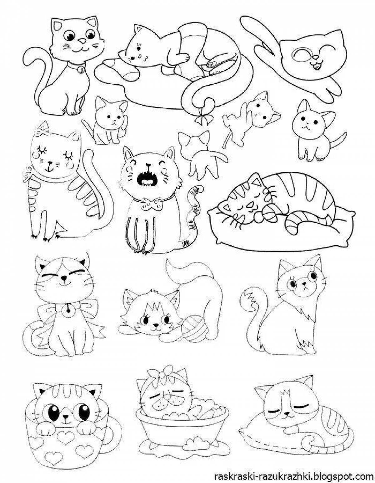 Coloring page gentle kittens