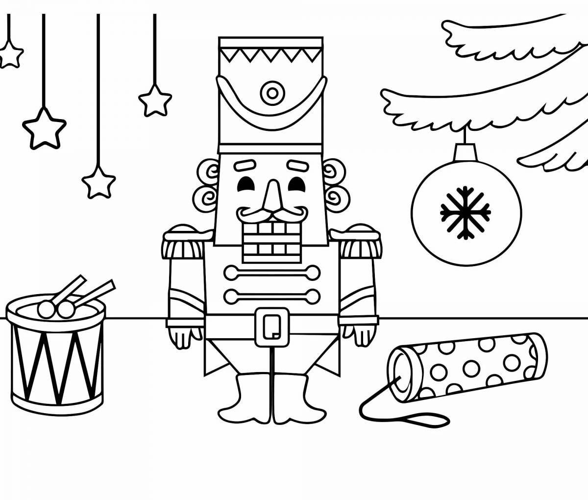 Coloring page majestic nutcracker and mouse king