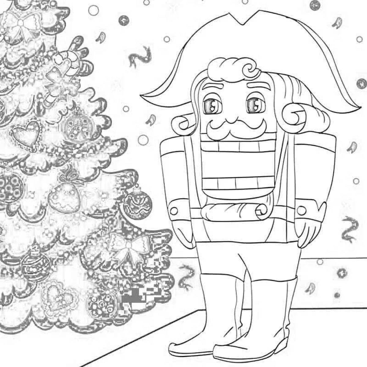 Colorful nutcracker and mouse king coloring book