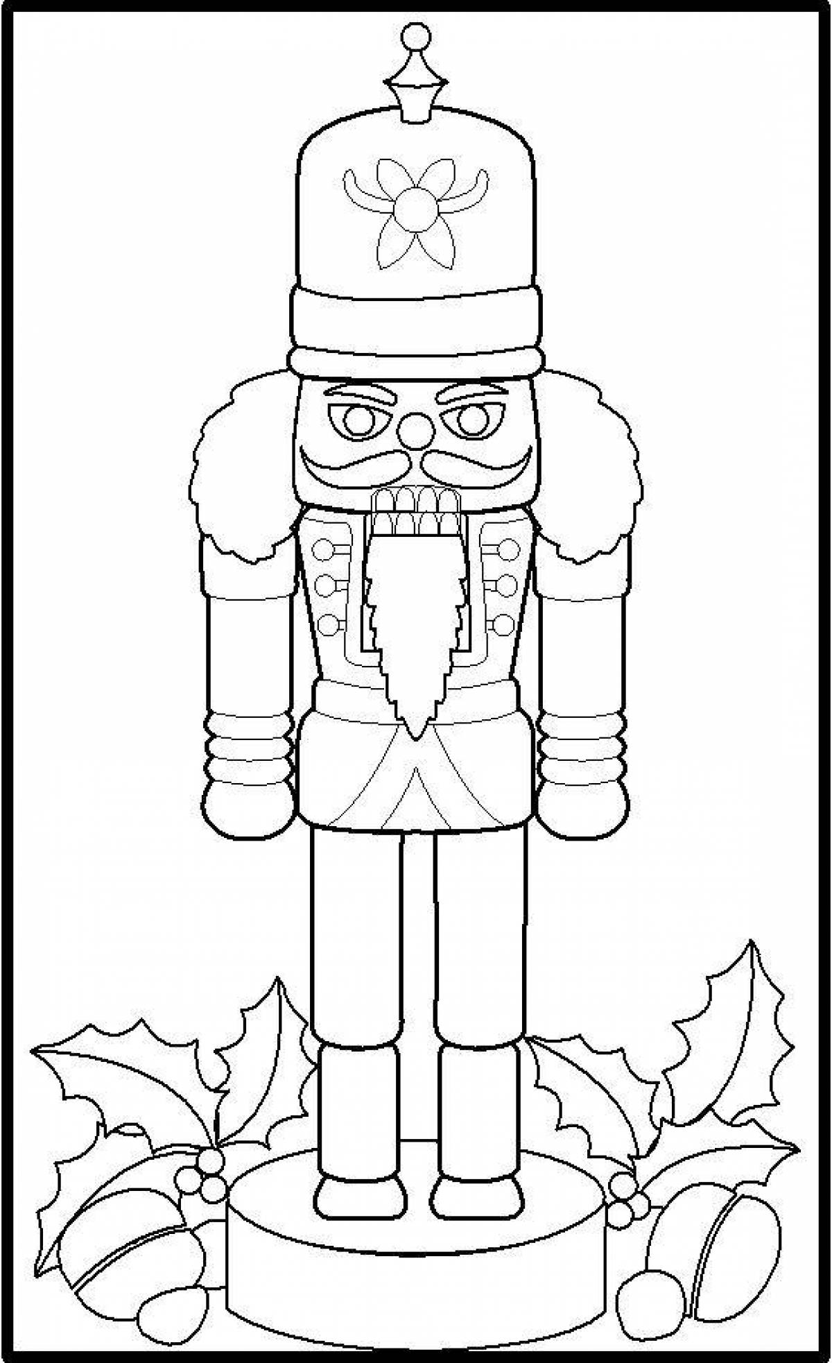 Coloring page playful nutcracker and mouse king