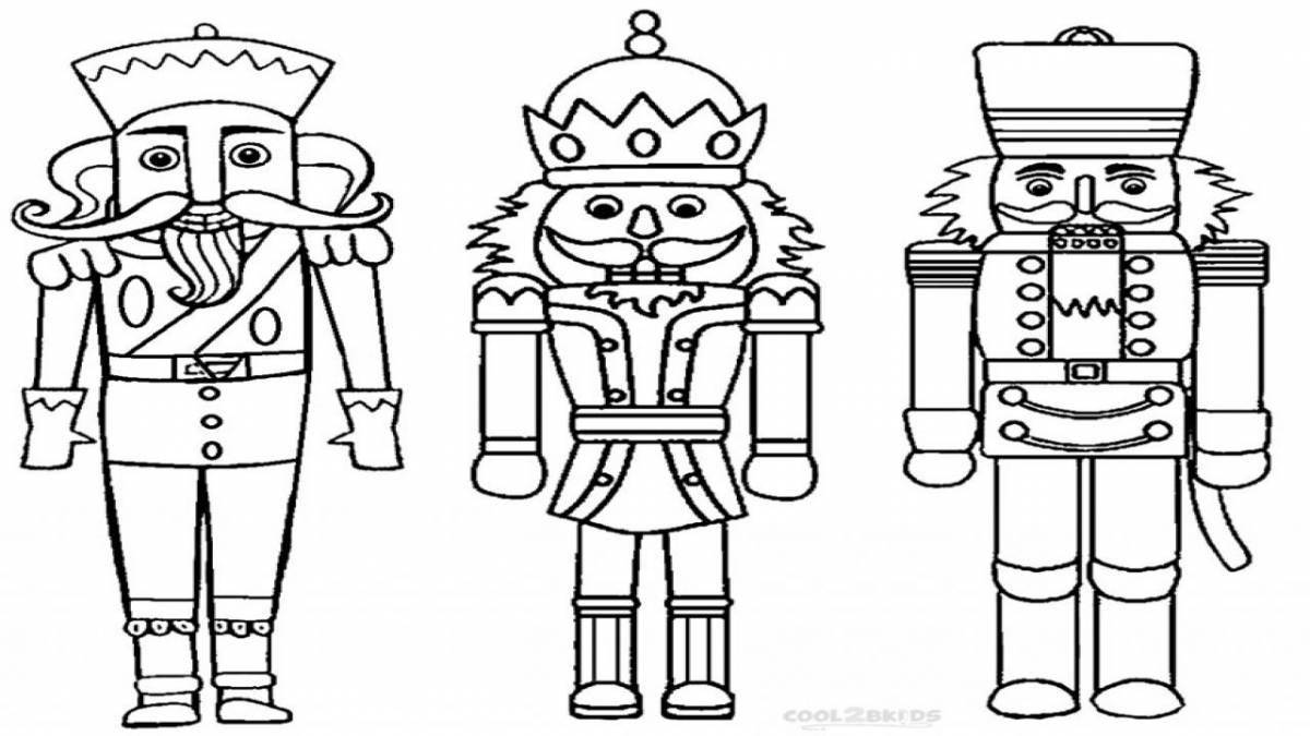 Luminous nutcracker and mouse king coloring page