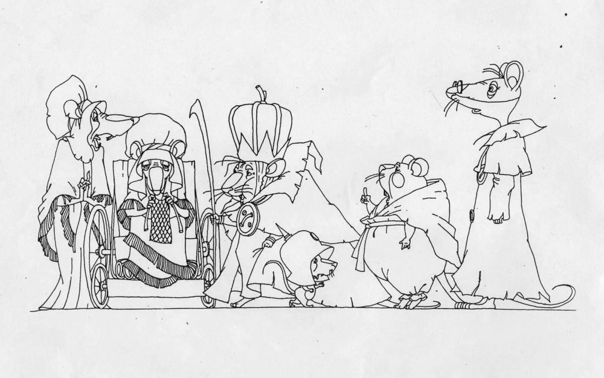 Colorful Nutcracker and Mouse King coloring book