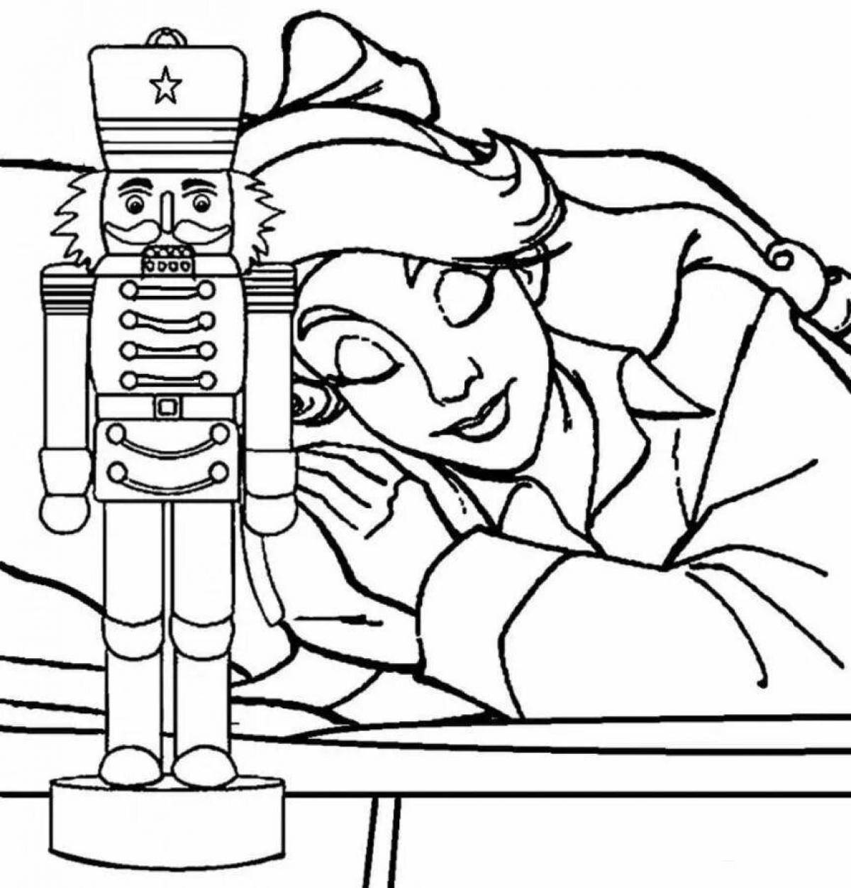 Nutcracker and Mouse King coloring page in bright colors