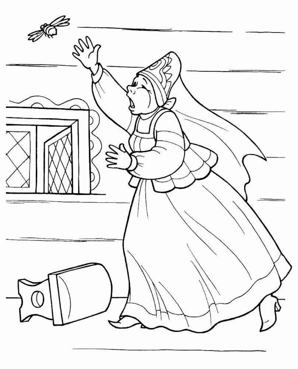 A fascinating coloring book based on Pushkin's fairy tales for preschoolers