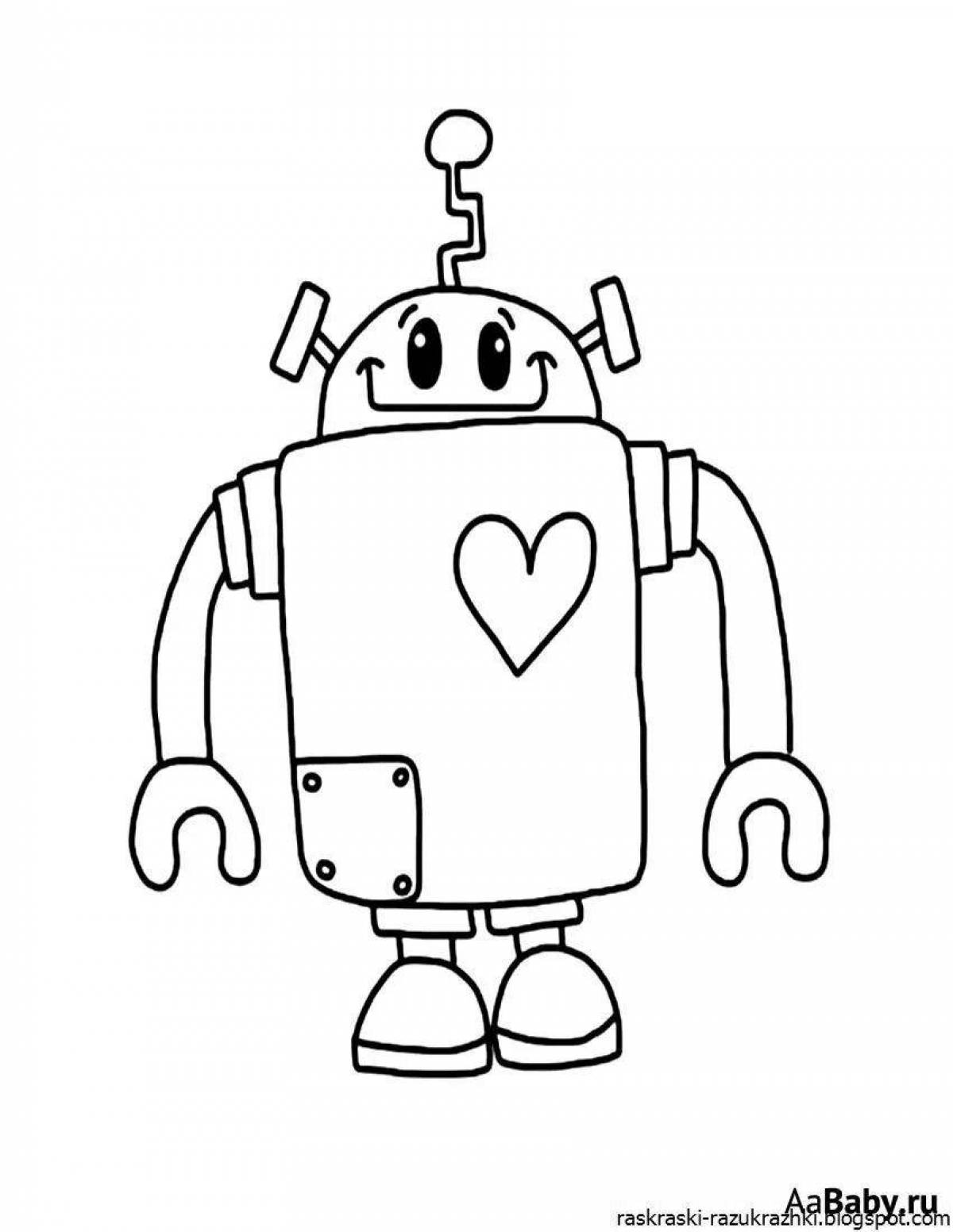 Colorful robot coloring book for kids