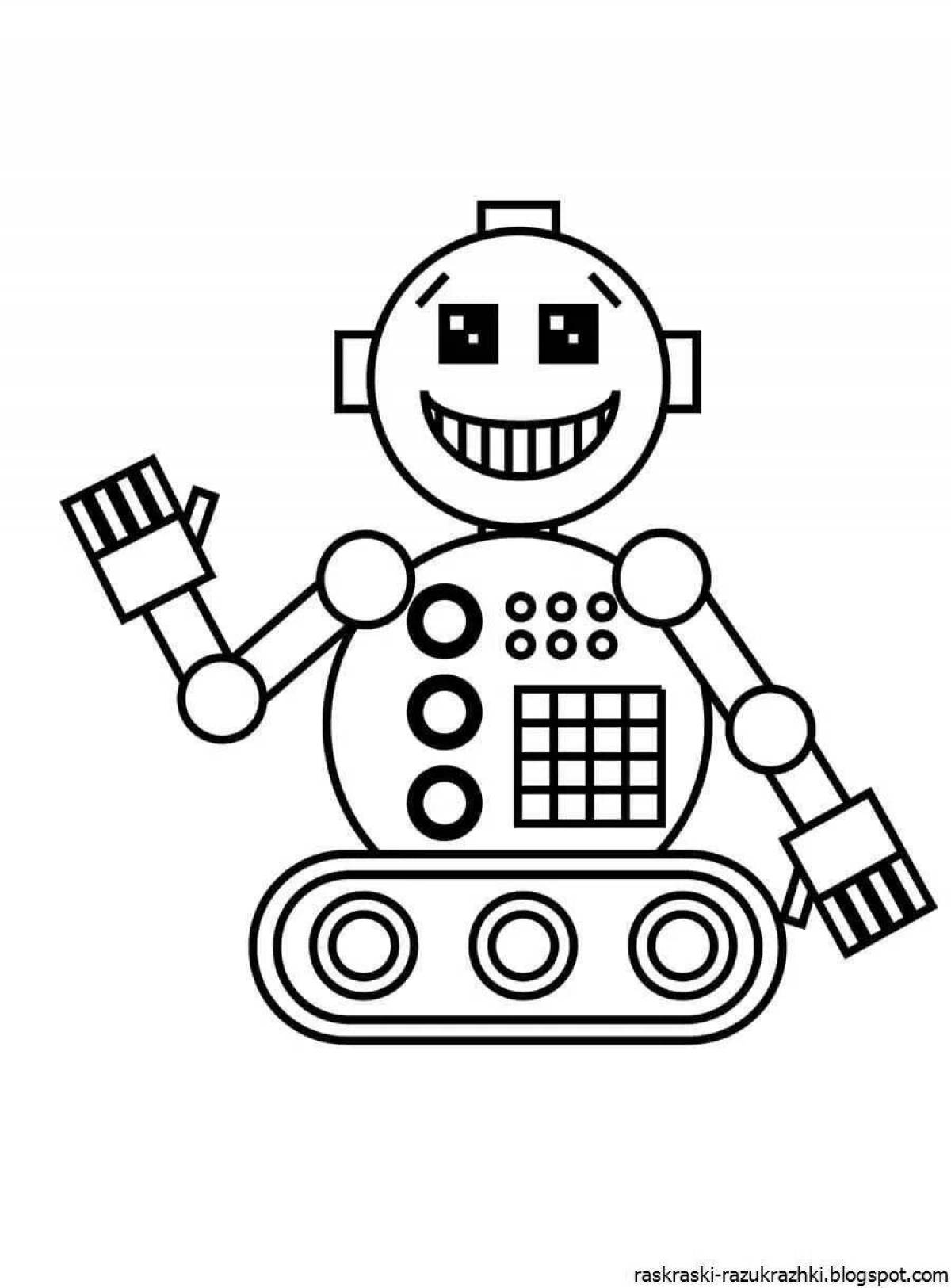 Adorable robot coloring book for 4-5 year olds