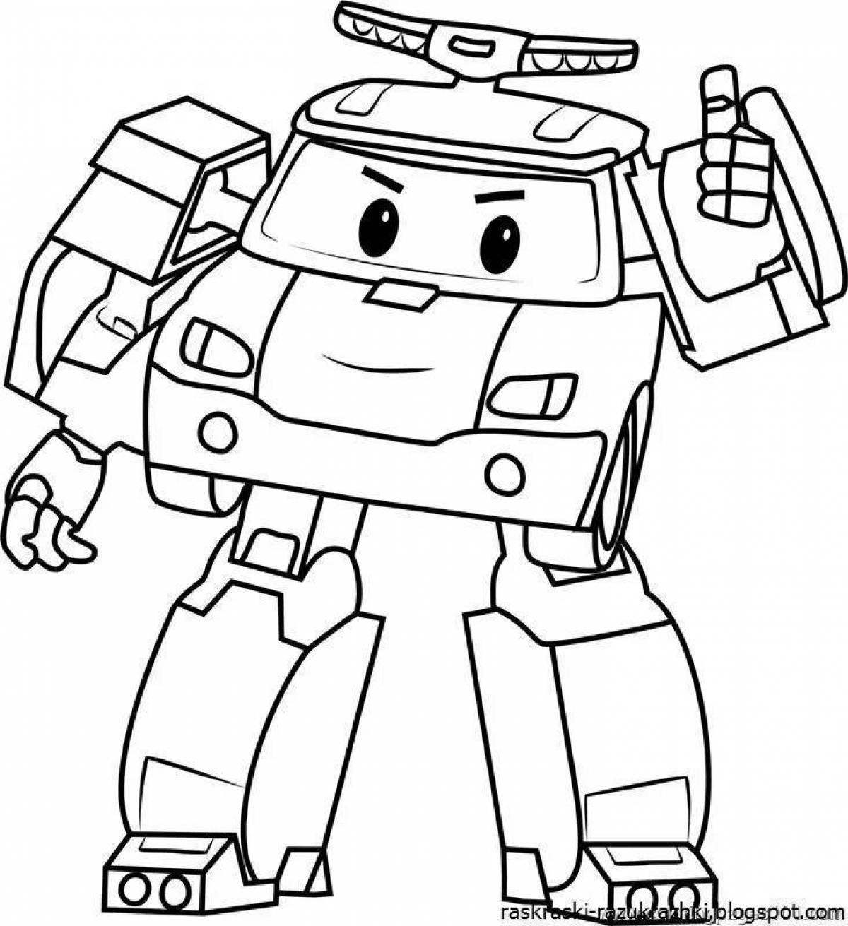 Photo Cute preschool robot coloring book