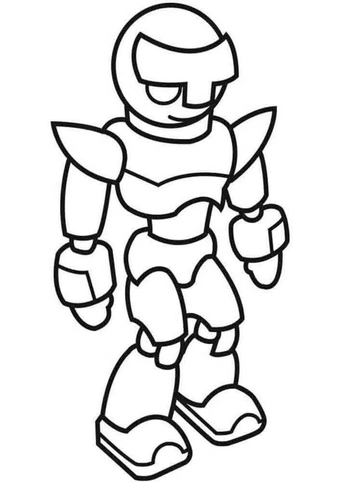 Fun robot coloring for kids