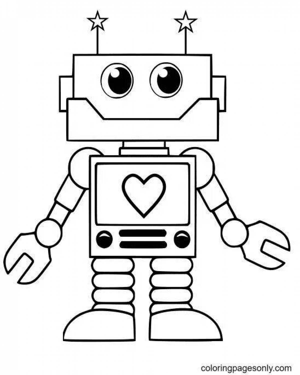 Amazing robot coloring page for toddlers