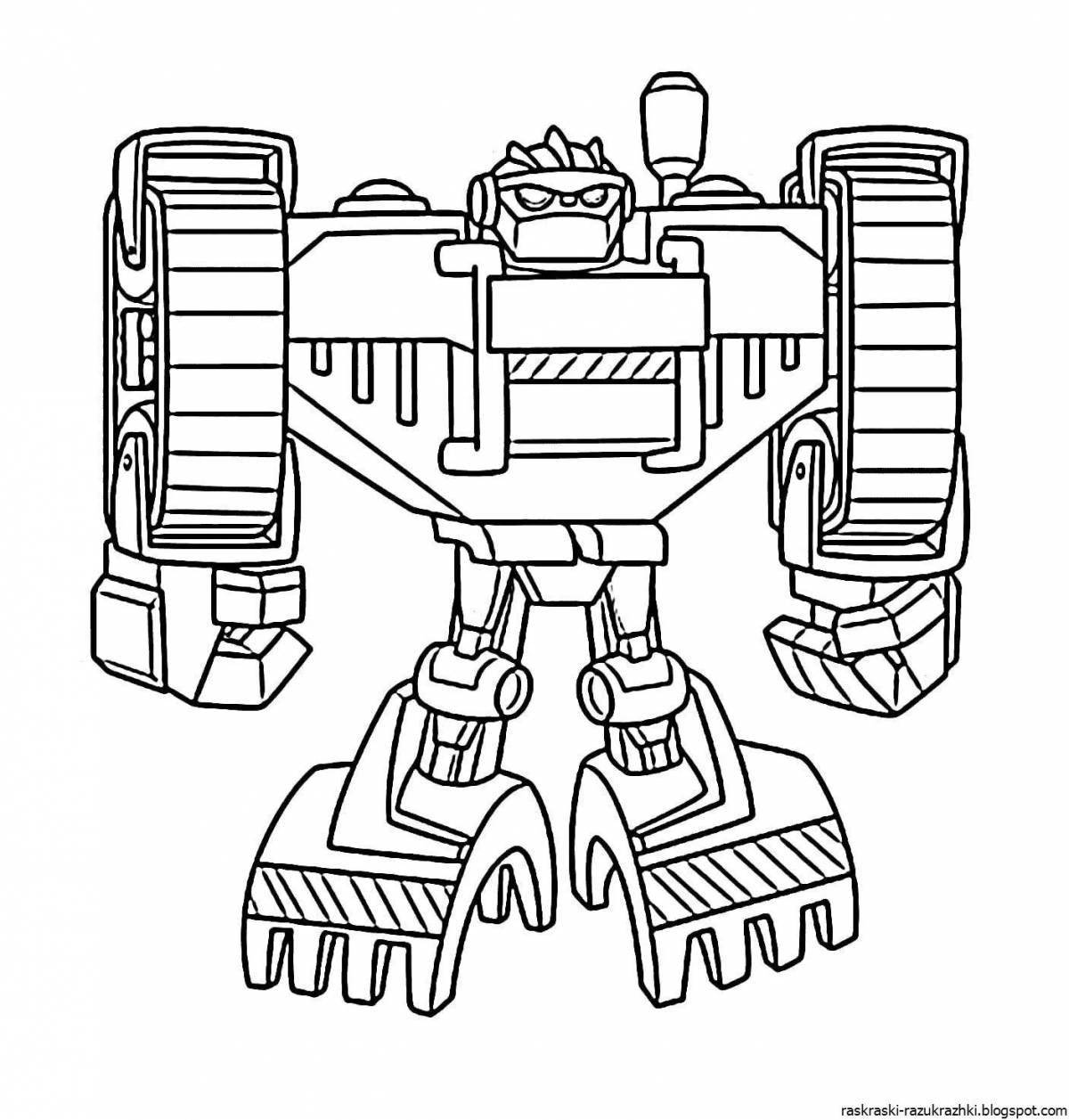 Adorable robot coloring book for kids