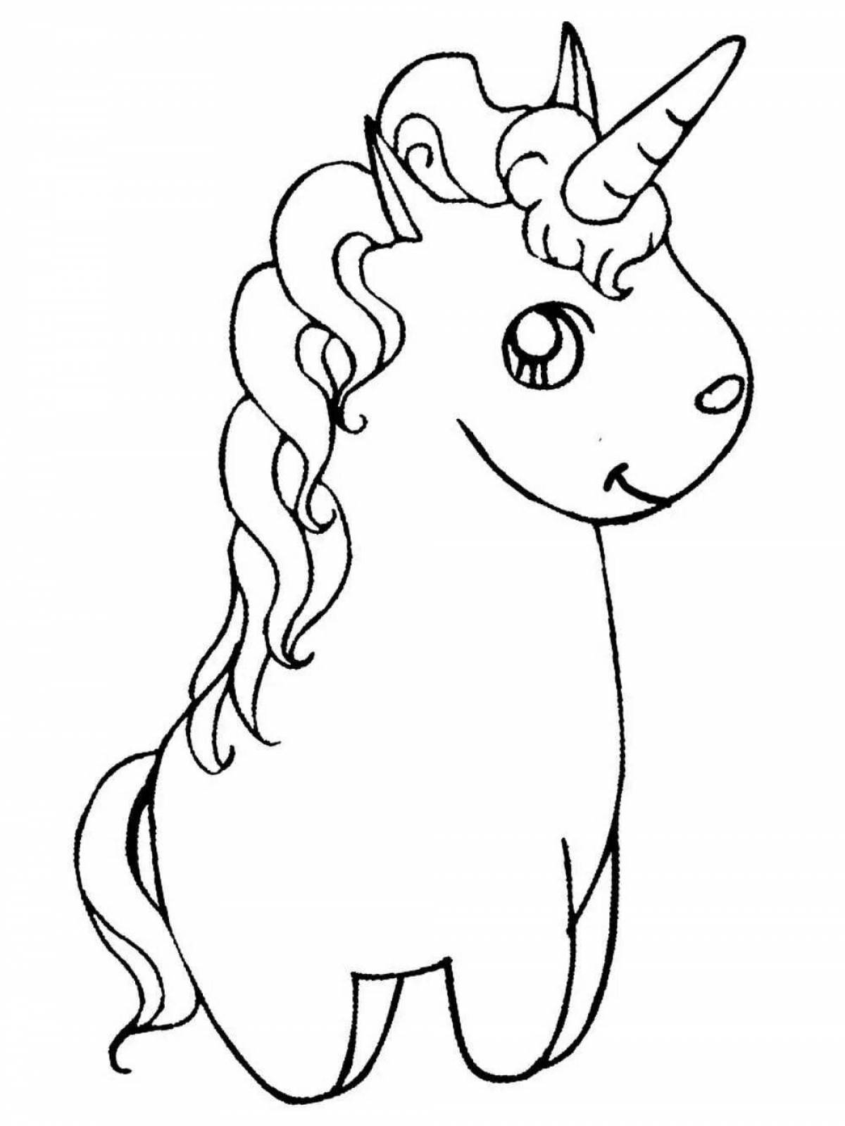 Coloring page happy unicorn