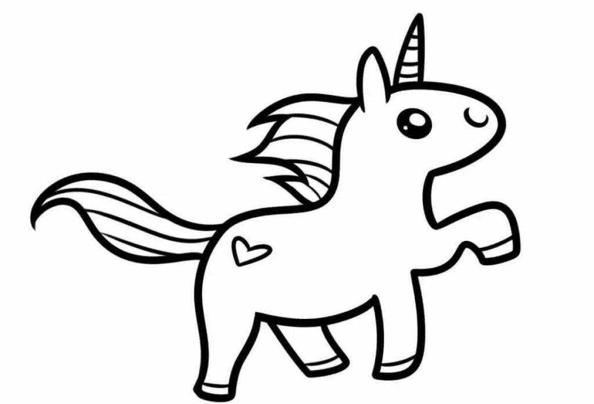 Adorable unicorn coloring book