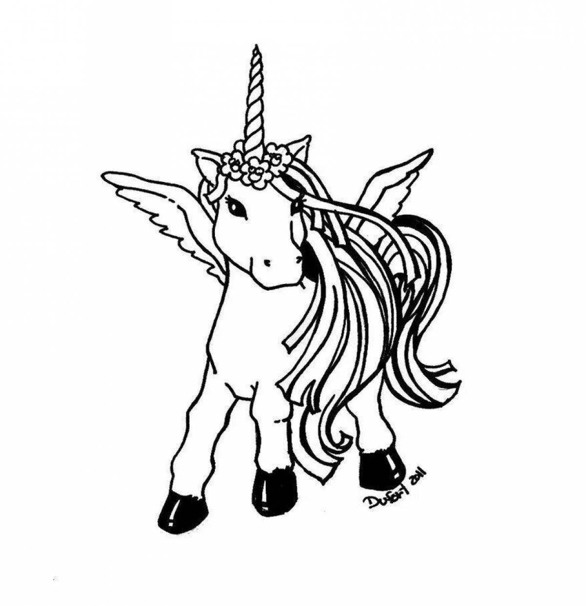 Gorgeous unicorn coloring page
