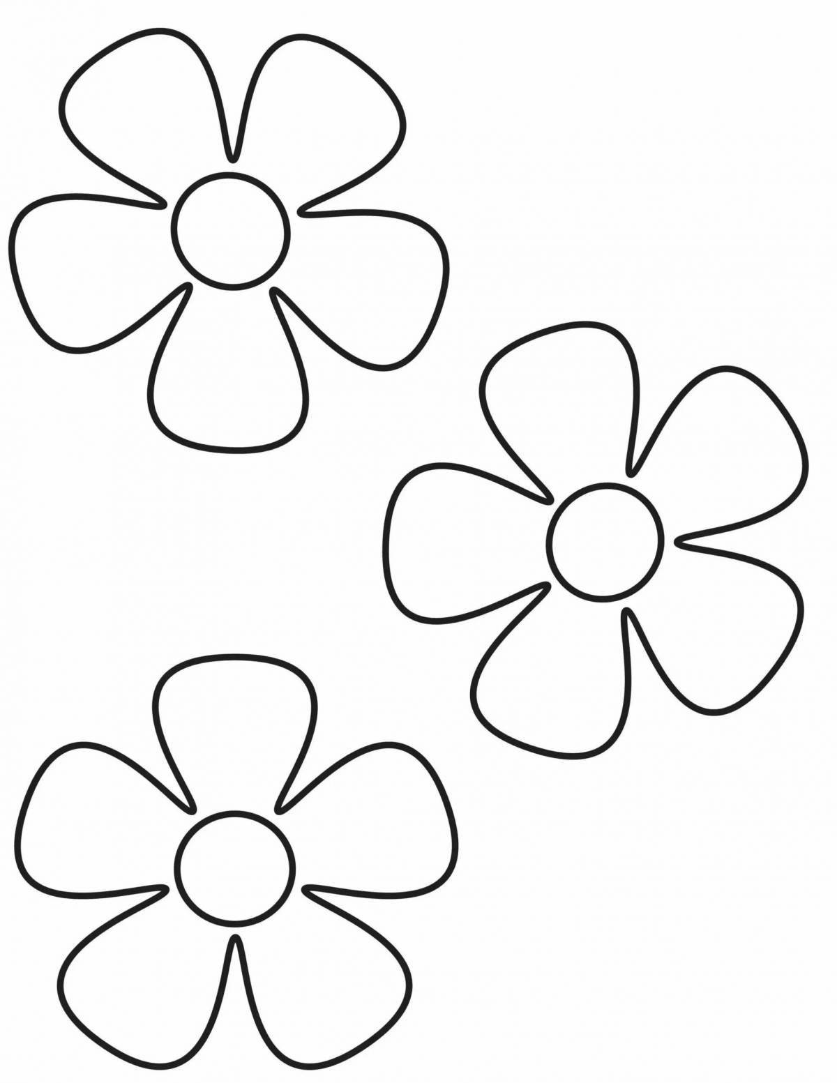Violent coloring flower for children 3-4 years old