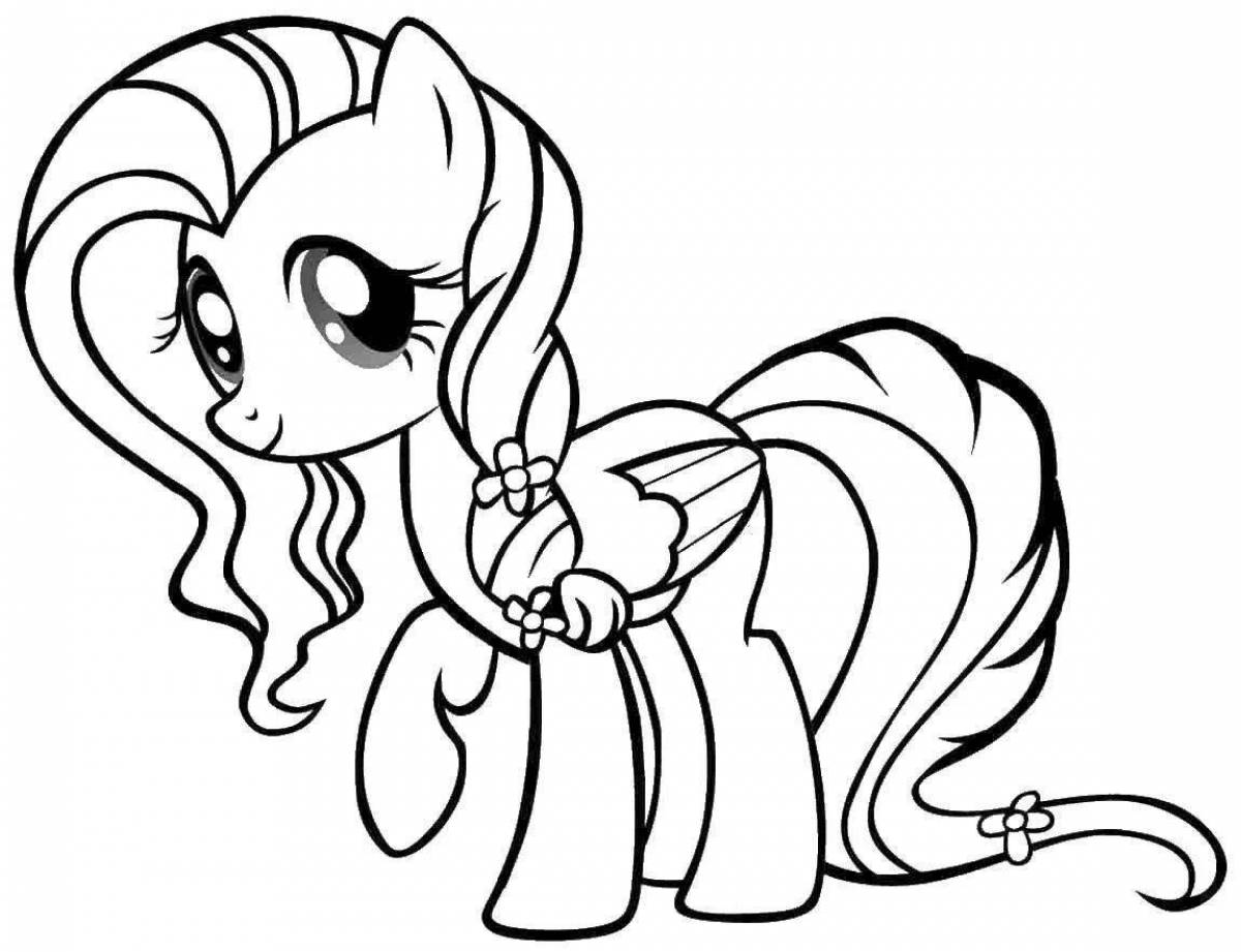 Adorable pony coloring book for kids 6-7 years old