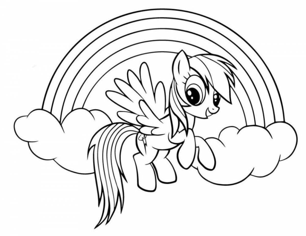 Great pony coloring book for kids 6-7 years old