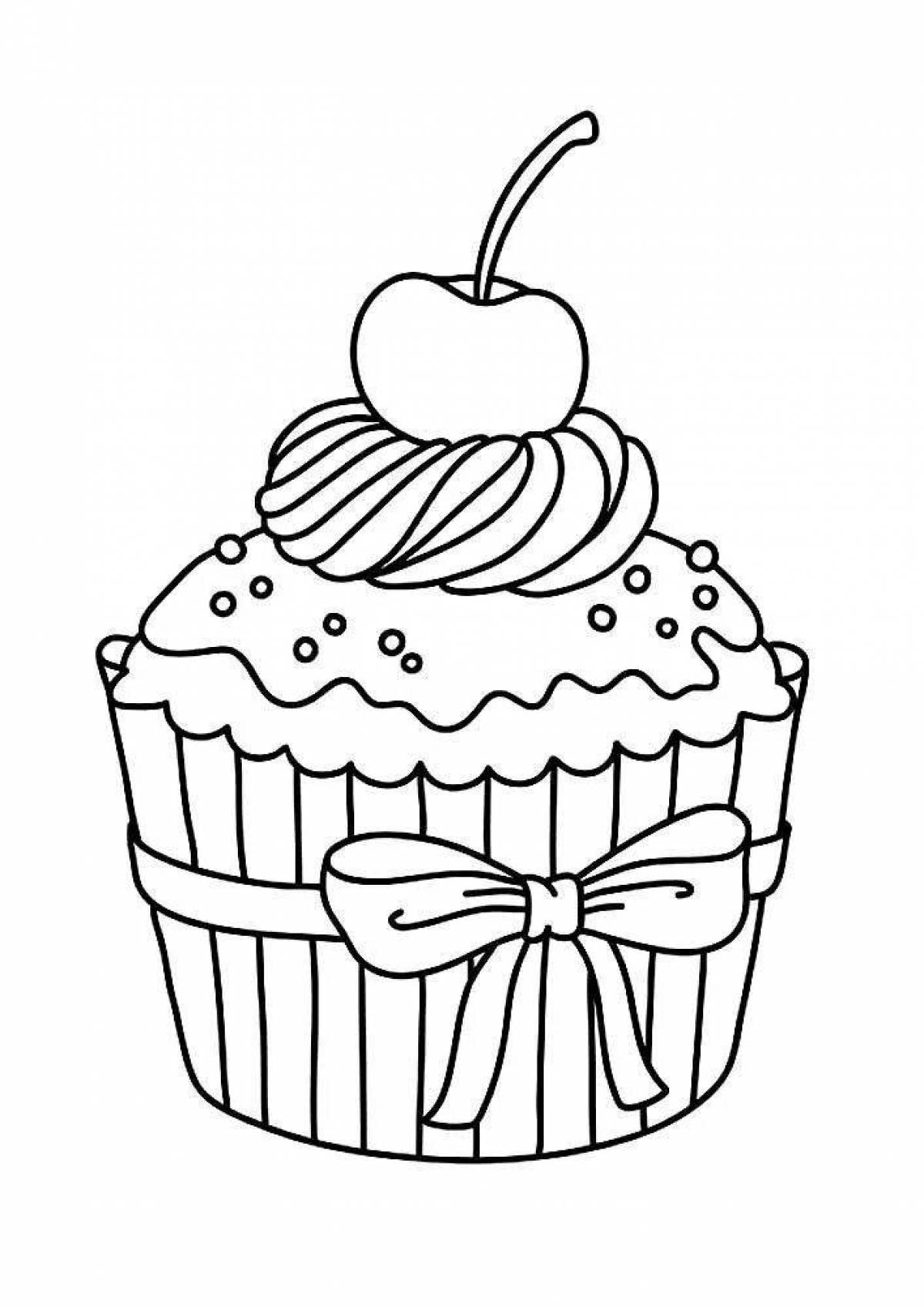 Раскраска сладости пироженка 😻 распечатать бесплатно