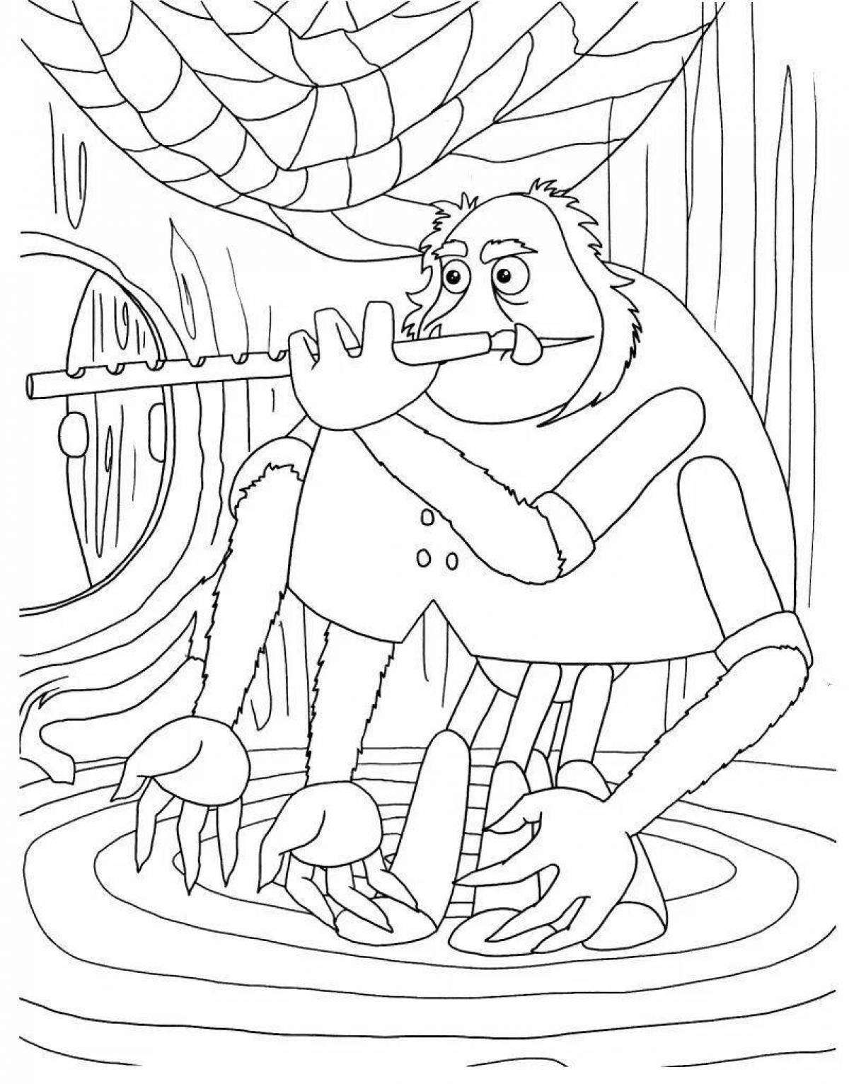 Coloring page cheerful householder