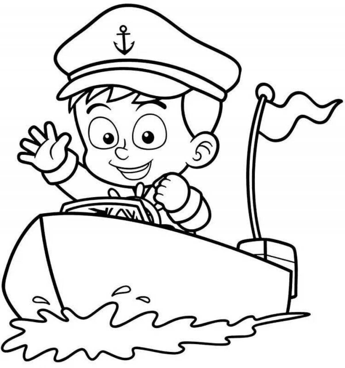 Мальчик моряк раскраска