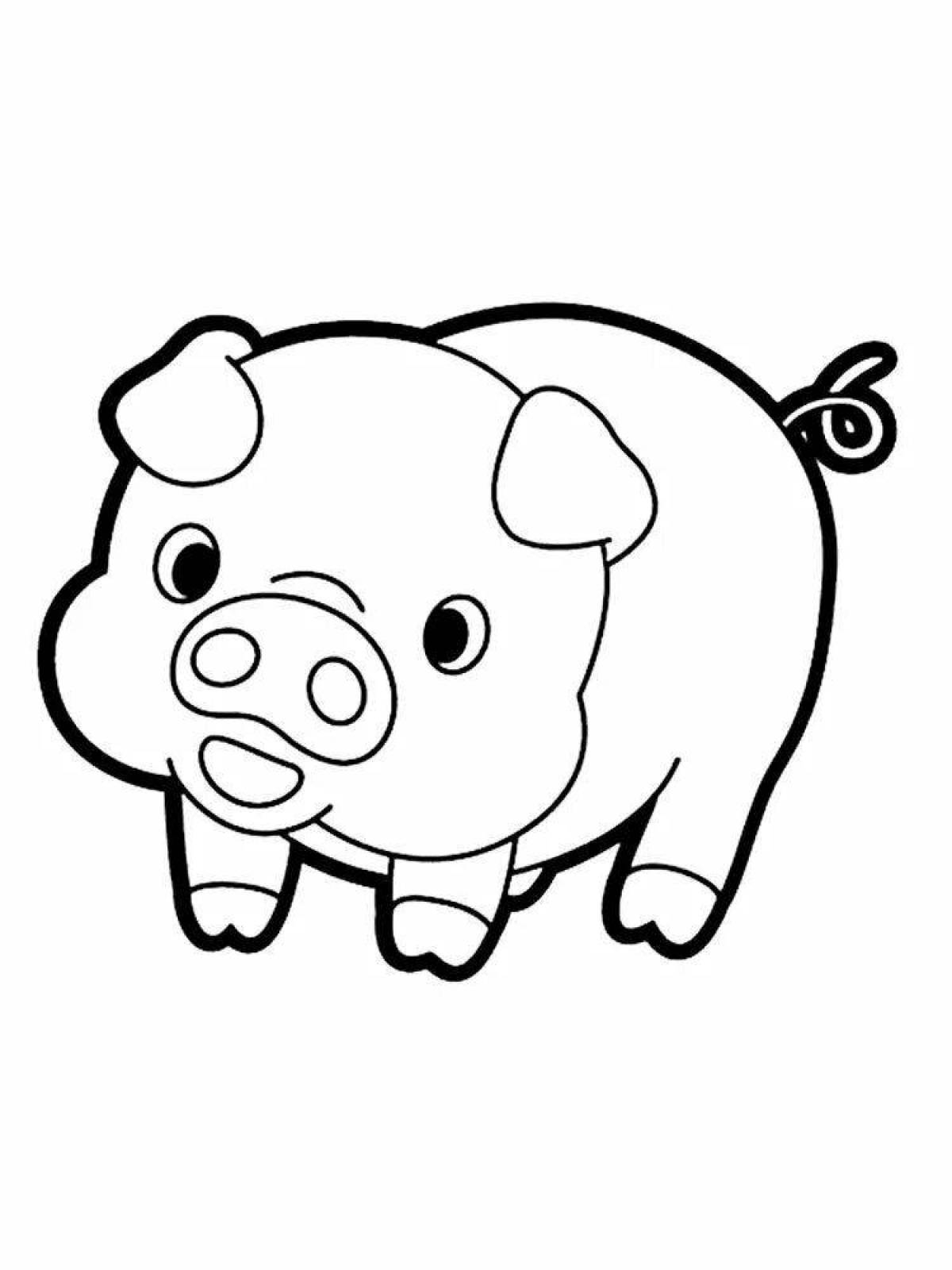 Wavy coloring pig
