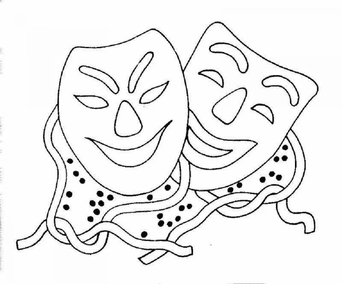 Театральные маски для раскрашивания детям