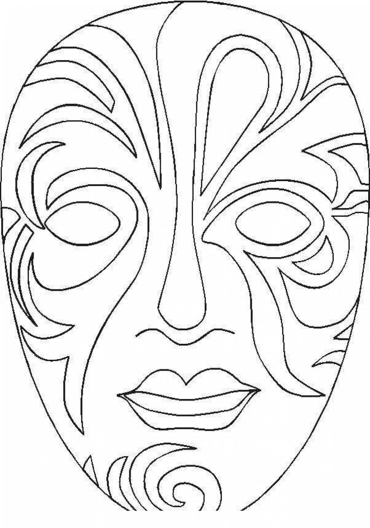 Театральная маска рисунок раскраска