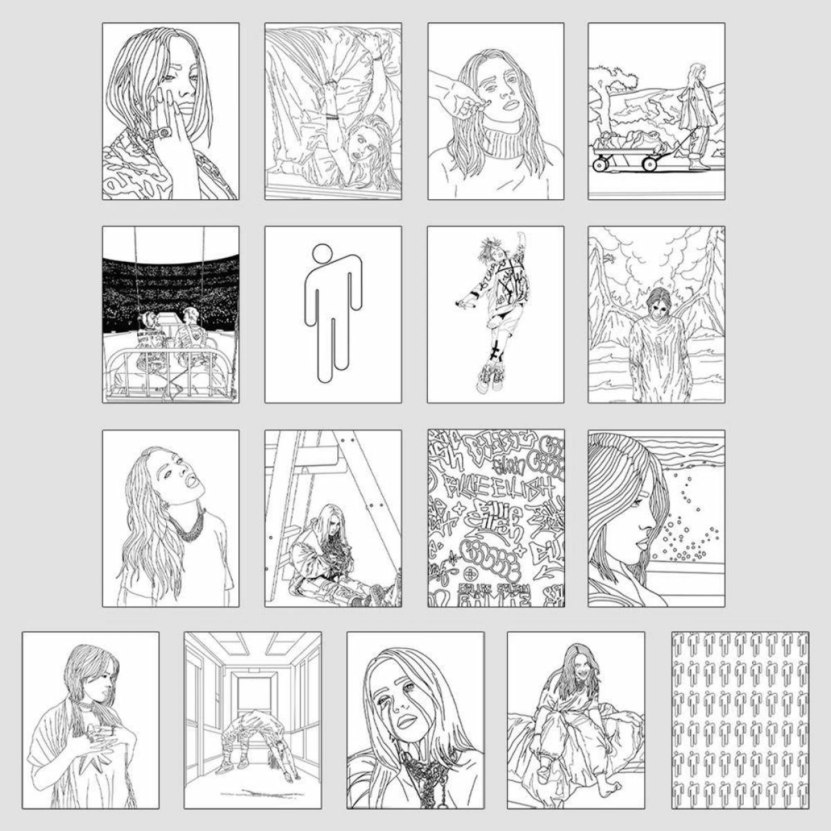 Billie Eilish's funny coloring book