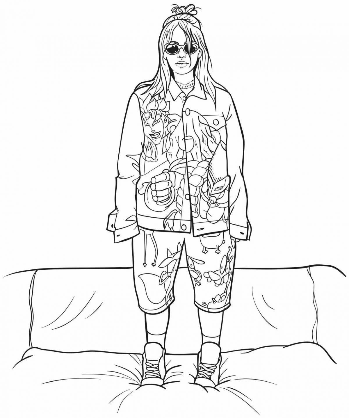 Billie Eilish's intriguing coloring page