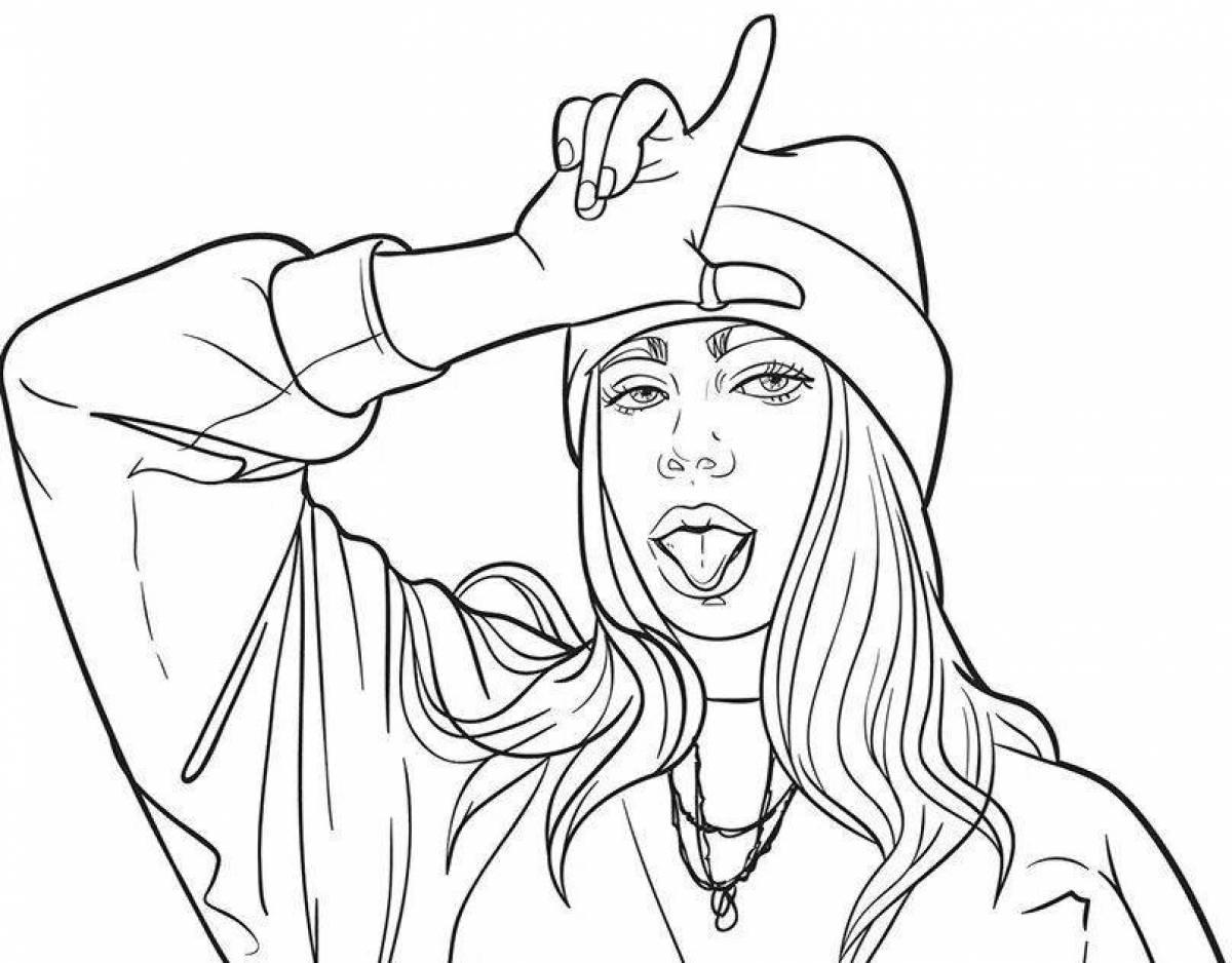 Billie Eilish's outstanding coloring page